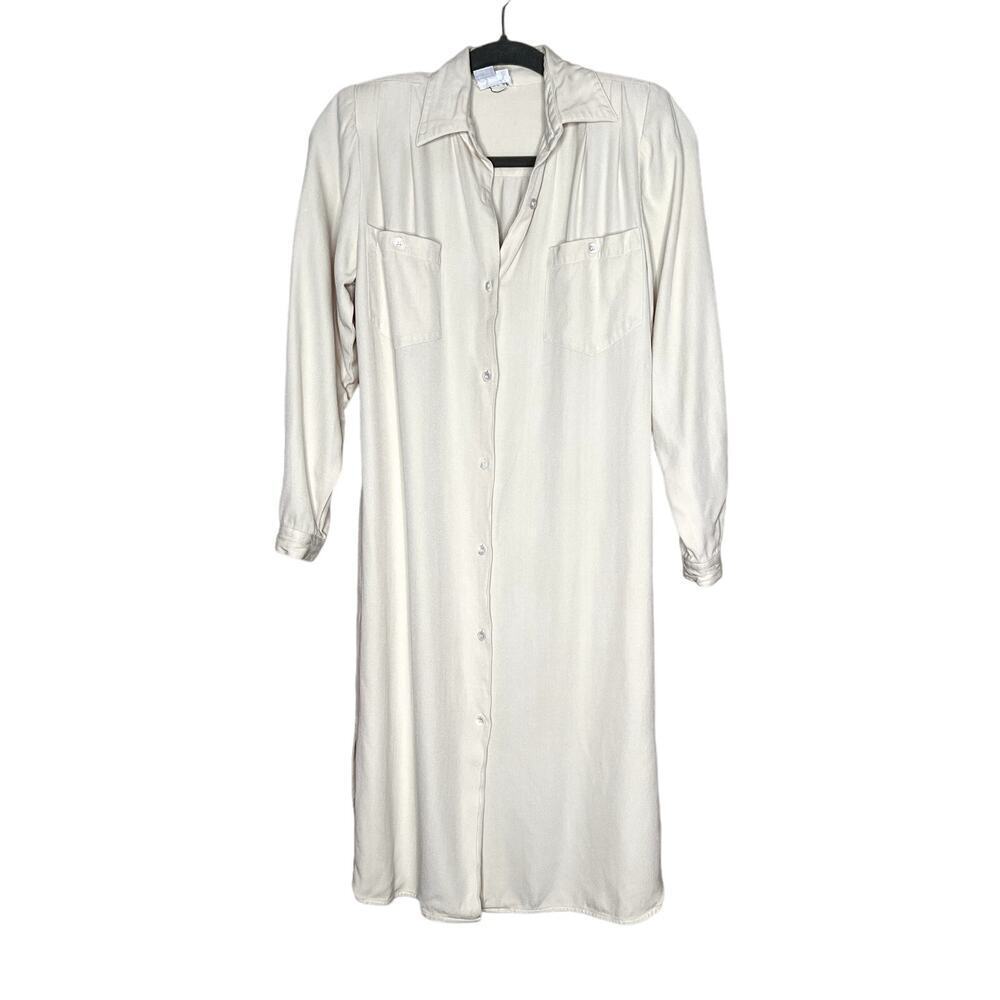 Vintage CMI silk shirt dress cream 3/4 sleeves classic core, Business casual